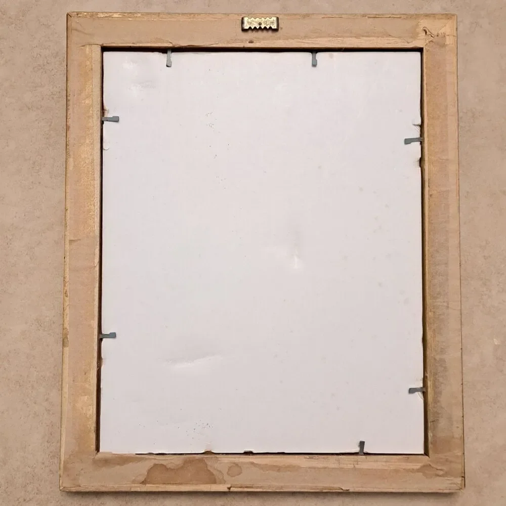 Vintage Wooden Ornate Rococo Photo Frame Gray Golden Tone 11.5 x 9.5 Inch